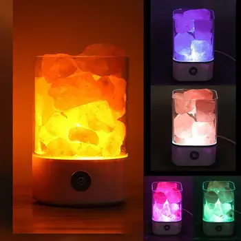 Must /Valge USB Night Light Crystal Soola Lamp Himaalaja Soola Lamp, Looduslik Kivi Magamistuba Eriline pöördeulatusega Kaasaskantav