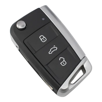 WhatsKey 3 nuppu Flip Remote Auto Key Shell Puhul Volkswagen Passat B5 VW Golf 7 MK7 Skoda Seat Octavia Beetle Polo Bora