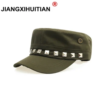 Jiangxihuitian 2017 kevad Suvi Sügis Mehed Naised Unisex Korter Top ühise Põllumajanduspoliitika Sõjaväe Mütsid Classic Vintage Puuvill Visiir Müts