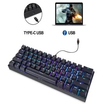 Motospeed CK61 Mehaanilise Klaviatuuri USB-Juhtmega 61 võtmed RGB Gaming Backlight Keyboard