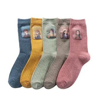Naiste Sokid Loominguline Puuvillased põlvikud Sokid Ins Daamid Puuvillane Nöör Sokid Candy Värvi Hunniku Sokke Jaapani Armas Sokid