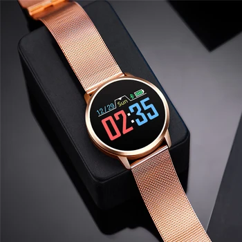 Q8 Pluss Smartwatch Värvi Ekraan, OLED Mood Südame Löögisageduse Fitness Tracker puldiga Meeldetuletus Roosa Elektroonilise Veekindel
