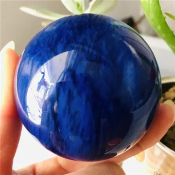 5-6cm looduslik kvarts crystal sinine sulamis-crystal ball käsitöö-elutuba teenetemärgi+ puit sulg
