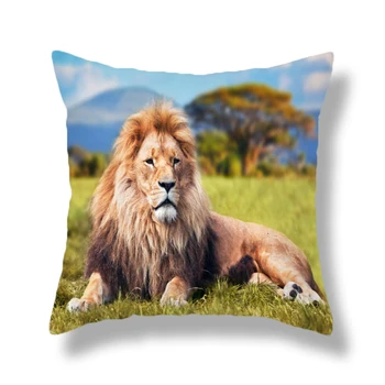 Loomade Trükitud Kodu Dekoratiivne Padi Diivan Realistlik Lõvi Muster Palus Viska Padi Kaane elutuba Square Padjapüür