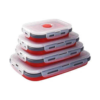 Silikoon Kokkuklapitavad Bento Box Kokkupandav Kaasaskantav Lunch Box Toidu Dinnerware Toidu Mahuti Kauss Lapsed Täiskasvanud