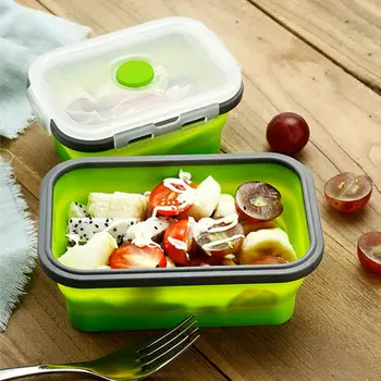 Silikoon Kokkuklapitavad Bento Box Kokkupandav Kaasaskantav Lunch Box Toidu Dinnerware Toidu Mahuti Kauss Lapsed Täiskasvanud