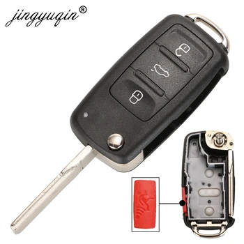 Jingyuqin 10tk 4 nuppu 020AD Remote Key Shell Juhul Sobib VW Caddy Eos Golf, Jetta Beetle Polo Üles Tiguan Touran 5K0837202AD