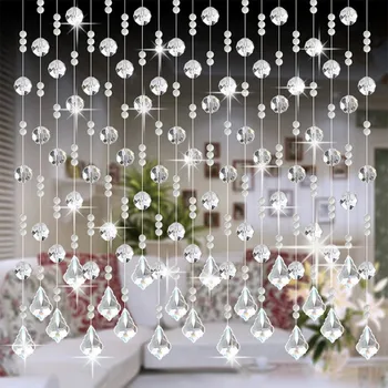 Crystal Glass Bead Kardin Luksus Elutuba Magamistoa Aken Uks Pulmapidu Decor Kodu Kaunistamiseks
