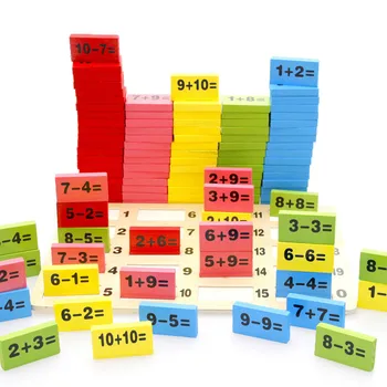Montessori Hariduslik Mänguasi Puidust Matemaatika Mänguasjad Lastele Domino 3-4-5-6-7-8 Aastat Vana Mäng Naljakas Kingitused Lastele