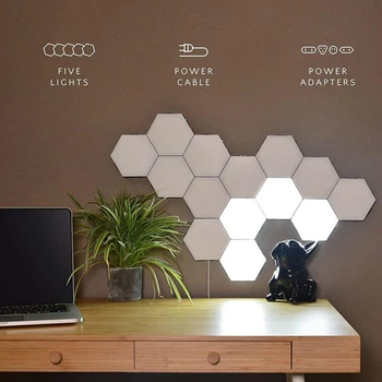 Colornight kerge magamistuba teenetemärgi touch sensor LED moodul light kuusnurkne magnet seina riputamise loominguline kodu kaunistamiseks valgust