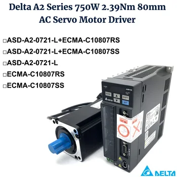 Delta A2 750W 2.39 Nm kit ASD-A2-0721-L ECMA-C10807RS ECMA-C10807SS Piduri AC servo Motor Driver on 0,75 KW, 220V 3000rpm 80 mm 20-bit