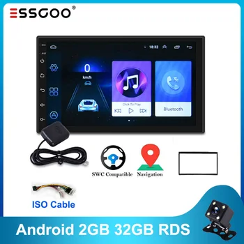 Essgoo Android Autoradio RDS 2GB+1GB 32GB+16GB Auto Raadio Gps Navigation Universal Auto Raadio Wifi 2Din Kesk-Multimidia Player
