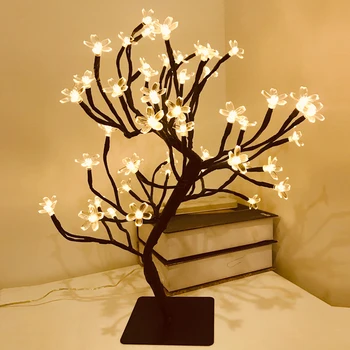 Öö Valguses VIINUD 36/48 Cherry Blossom ploomipuu Lamp laualamp Sise-Toaline Pulmad jõulupidu Baar Kaunistamiseks Puu Lamp