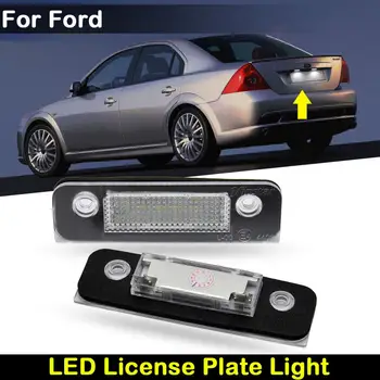 Ford Fiesta, Fusion, Mondeo MK2 Auto Taga Valge LED-numbrimärk Valgus Registreerimismärk Lamp