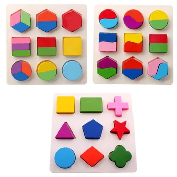 Montessori Puidust Geomeetrilised Kujundid Puzzle Sorteerija Mänguasi Matemaatika Tellised Koolieelse Õppe Haridus Mäng Beebi Mänguasjad Lastele