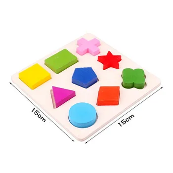 Montessori Puidust Geomeetrilised Kujundid Puzzle Sorteerija Mänguasi Matemaatika Tellised Koolieelse Õppe Haridus Mäng Beebi Mänguasjad Lastele