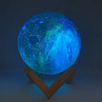 ZK20 3D-Printimine Kuu Lamp Galaxy Täiskuu Valgus Lapsed Öösel Valguse 16 Värvi Muutmiseks Puudutage ja pult Galaktika Valgus Nagu Kingitus