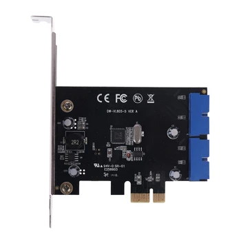 VL805 Kiibistik PCI Express Dual 20pin USB 3.0 Kontroller Kaart PCI-e Adapter