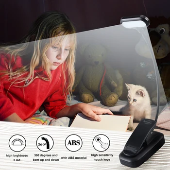 Portable LED Raamat Valgusega 5 Led AAA Akuga LED Öö Lugemise laualamp koos Gooseneck Paindlik Reguleeritav Magamistuba