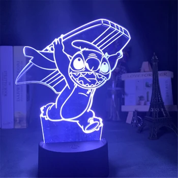 Cartoon Õmblema 3D Öö Valguses VIINUD Tabel Lamp Akrüül Paneel, USB-Kaabel-7 Värvi Muuta, Puudutage Baasi Lamp Home Decor Puhkus Lapsed Kingitus