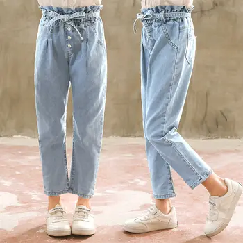 VIDMID Tüdrukute teksad, kevad-sügis püksid püksid uued püksid kõrge vöökoht püksid laste beebi vabaaja lahti teksad, püksid P2133