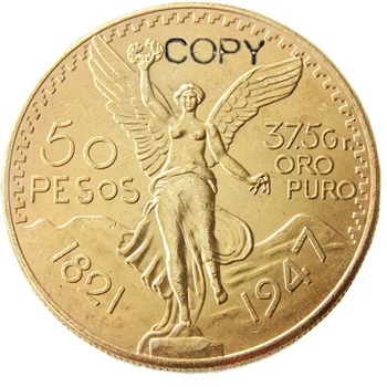 1921-1947 Mehhiko 50 Peeso kullatud Münt mündi koopia