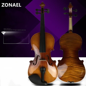 ZONAEL Uus 4/4 3/4 1/2 1/4 1/8 Algaja Viiul Antiik Vaher Viiul Täis Violino 3/4 Käsitöö muusikariista & Case Vibu
