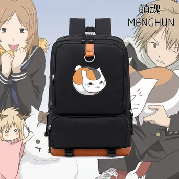 Natsume Yujinnchou neko sensei trükkimine suure mahutavusega anime fännid nailon seljakotid armas kass seljakott kooli kotti õpilane nb198