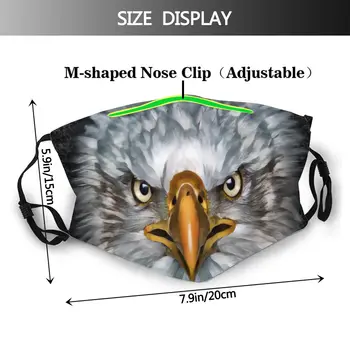 Bald Eagle Predato Lindude Saagiks Korduvkasutatavad Trükitud Suu, Näo Mask Anti Haze tolmukindel, kui Filter Talvel kaitsekaas Muffle