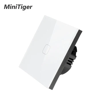 MiniTiger LED Lamp Touch Lüliti EU/UK Standard Klaasist Paneel, Lüliti, 2 Gang 1 Viis, AC220V ELI Kerge Seina-Touch Ekraani Vahetus