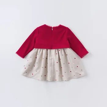 DBS14512 dave bella sügisel beebi tüdruk on armas bow dots prindi kleit laste mood pool kleit lapsed imiku lolita riided