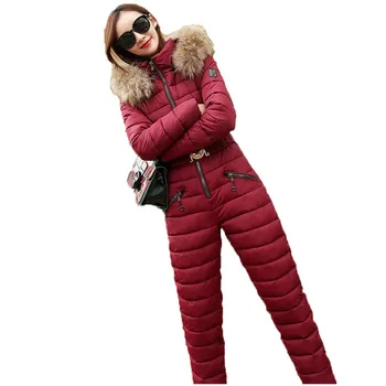 Kahe-osaline komplekt, naiste must, roosa ja punane pluss suurus parka ja puuvillased püksid komplekti 2019 uus sügis-talvine lahtine slim soojust riided LR313