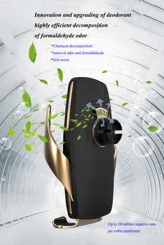 Õhu Puhastaja Auto Juhtmeta Laadija Qi Automaatne Klamber Kiire Tasuta Mount eest Huawei P30Pro Mate30 Iphone11 XR, XS MAX X