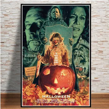 Uus Halloween Michael Myers Horror Filmi Tegelased Kingitus Plakat Pildid Maali Kunsti Lõuend Seina Pilte Elutuba Home Decor