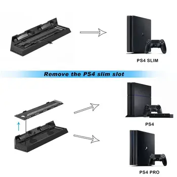 OSTENT Dual Kontroller Laadija jahutusventilaator USB Hub Vertikaalne Seista Sony PS4/Slim/Pro Console