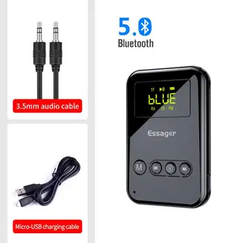 Bluetooth-5.0 Saatja Retseptori 3,5 mm Aux Audio Tugi TF Kaarti Taasesituse Traadita Adapter Auto TV PC Speaker
