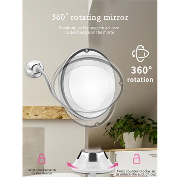 360 Kraadise Pöörde 10X Luup Meik Peegli Minu Paindlik Peegel Kokkuklapitavad Edevus Peegel LED Valgus, Meik Vahendid Dropship