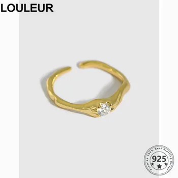 LouLeur 925 Sterling Silver Ring Kuldne Tsirkoon Rõngad, Naiste Ehted Reguleeritav Rõngas 2020. Aasta Trend Hõbe 925 Ehted