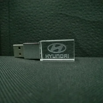 Kaasaegne Hyundai kristall + metall USB flash drive pendrive Custom Logo 4GB 8GB 16GB 32GB 64GB 128GB Väliseid salvestus memory stick