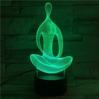 3D LED USB Novetly Kodu Dekoratiivne Valgustus Meditatsiooni Jooga Atmosfääri Magamistuba Öö-Öö Valgust Mitmevärviline Tabel Lamp Kingitused