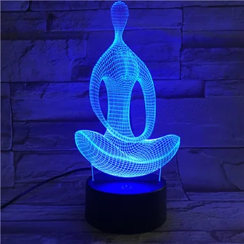 3D LED USB Novetly Kodu Dekoratiivne Valgustus Meditatsiooni Jooga Atmosfääri Magamistuba Öö-Öö Valgust Mitmevärviline Tabel Lamp Kingitused