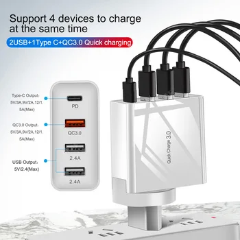 OLAF 48W 3U PD C-Tüüpi USB-Laadija Quick Charger For iPhone Samsung Tahvelarvuti QC 3.0 Kiiresti Seina Laadija MEILE EL UK Plug Adapter