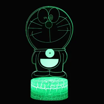 Kuu Doraemon teema 3D Lamp LED night light 7 Värvi Muuta Touch Meeleolu Lamp jõulukink Dropshippping
