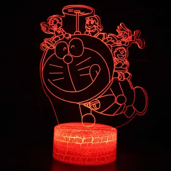 Kuu Doraemon teema 3D Lamp LED night light 7 Värvi Muuta Touch Meeleolu Lamp jõulukink Dropshippping