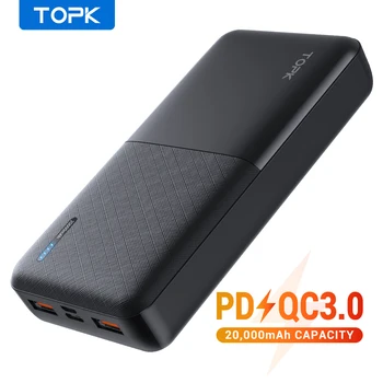 TOPK 20000mAh Power Bank USB-C Tüüpi Kiire Laadige Kaasaskantav Aku Kiire Laadimine iPhone Jaoks Xiaomi Mobiilne Telefon