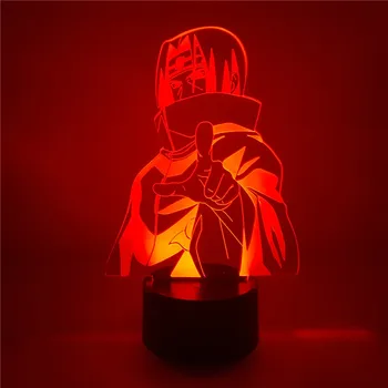 Naruto Itachi Uchiha Anime Arvandmed Öö Valguses 3D Led Akrüül Shippuden Lamp Tegevus Värv Muutlik Figuriin Laekuva Mudel