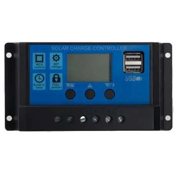 PWM 10/20/30A Dual USB päikesepaneel Aku Regulaator Eest vastutav 12/24V LCD Mar28