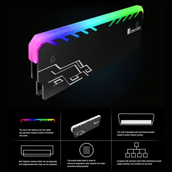 JONSBO RAM jahutusradiaator Vest RGB DDR DDR3 DDR4 Mälu Jahutuse Heat Spreader Jahuti Radiaator Desktop PC Arvuti värvi muuta
