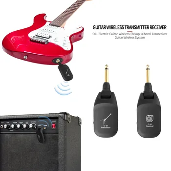 Laetav Electric Guitar Komplekt Kitarri Traadita Süsteemi Saatja C01 Vastuvõtja Muusikasõpradele Mängib Tarvikud
