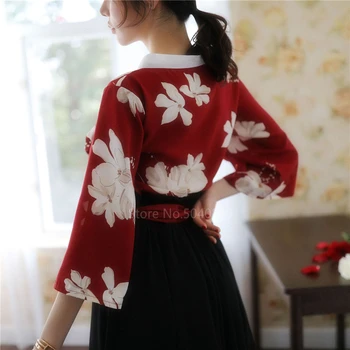 Traditsiooniline Hiina Naiste Rahvatantsu Hanfu Õie Trükitud Elegantne Täiskasvanud Kleit Punane Seksikas Idamaine Riided Tang Dünastia Kostüüm Komplekt
